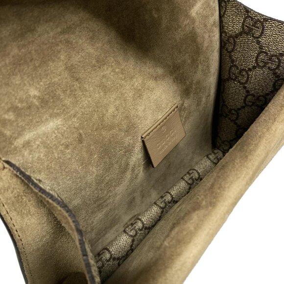 Auth GUCCI Dionysus GG Supreme Mini Bag 421970 Beige Brown PVC Suede - Picture 15 of 16